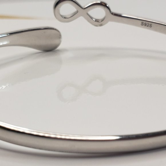 Sterling Silver Infinity "Blessed" Bangle - Picture 6 of 6